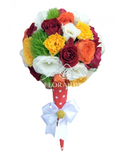 Aranjament floral inghetata cu minitrandafiri